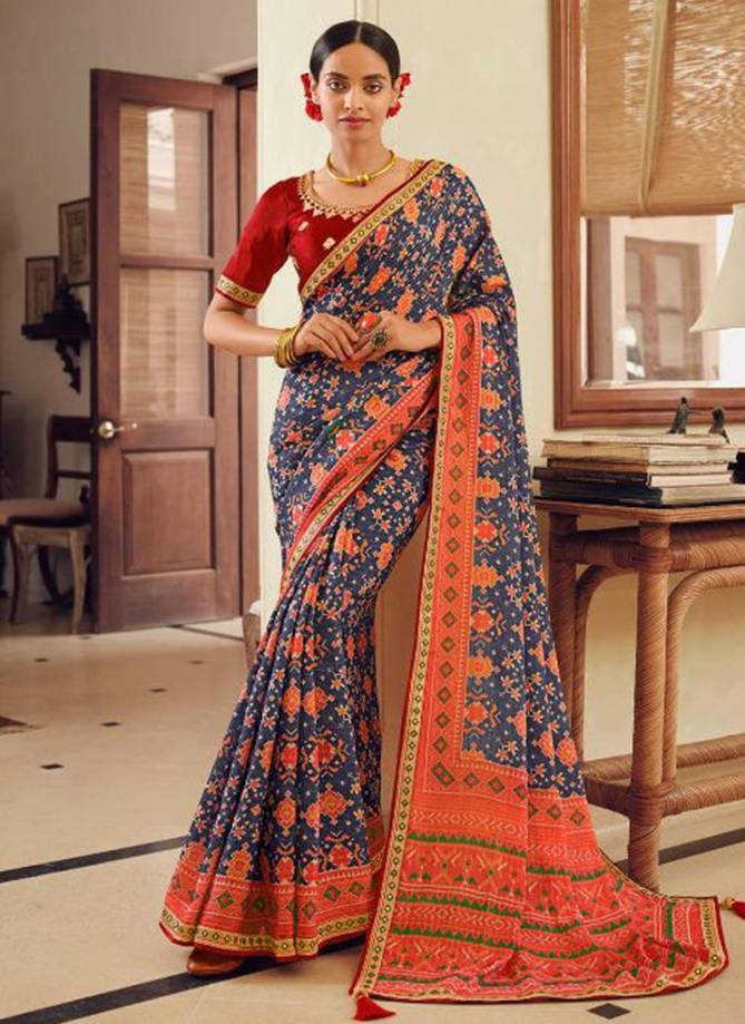 KAVIRA SAYONEE PATOLA Heavy Wedding Wear Chinon Printed Designer Saree Collection